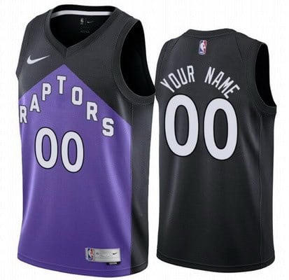 Toronto Raptors Custom Black Purple 2021 Earned Icon Hot Press Jersey