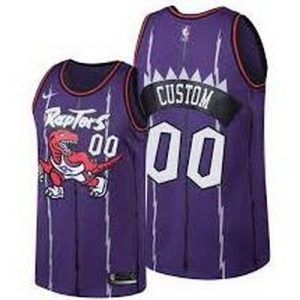 Toronto Raptors Custom Purple Throwback Icon Hot Press Jersey