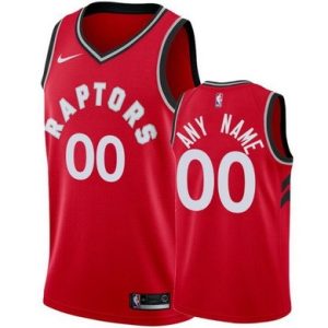 Toronto Raptors Custom Red Icon Hot Press Jersey