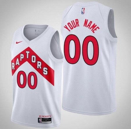 Toronto Raptors Custom White Association Icon Hot Press Jersey