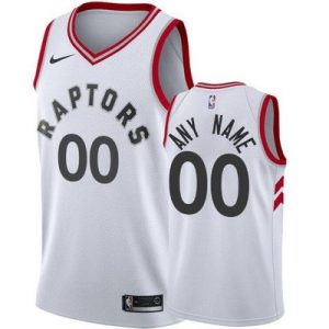 Toronto Raptors Custom White Icon Hot Press Jersey
