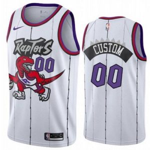 Toronto Raptors Custom White Throwback Icon Hot Press Jersey
