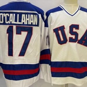 USA #17 Jack O'Callahan White 1980 Olympics Authentic Jersey