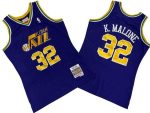 Utah Jazz #32 Karl Malone Purple 1991 Throwback Swingman Jersey