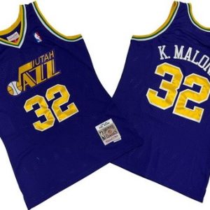 Utah Jazz #32 Karl Malone Purple 1991 Throwback Swingman Jersey