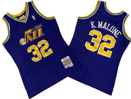 Utah Jazz #32 Karl Malone Purple 1991 Throwback Swingman Jersey