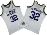 Utah Jazz #32 Karl Malone White 1991 Throwback Swingman Jersey