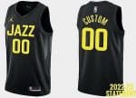 Utah Jazz Custom Black 2022 Statement Icon Heat Press Jersey