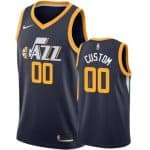 Utah Jazz Custom Navy Icon Hot Press Jersey