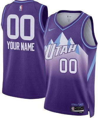 Utah Jazz Custom Purple 2024 City Heat Press Jersey