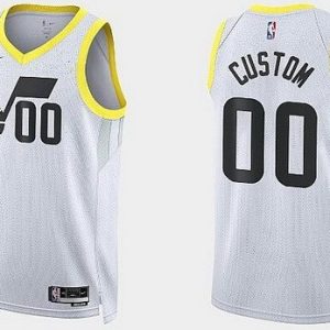 Utah Jazz Custom White 2022 Association Icon Heat Press Jersey