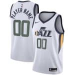 Utah Jazz Custom White Icon Hot Press Jersey
