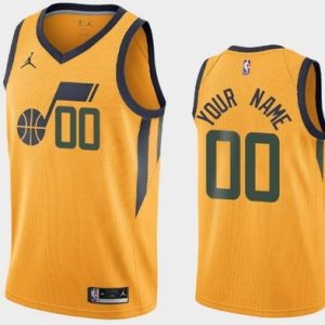Utah Jazz Customized Yellow Stitched Swingman Jersey