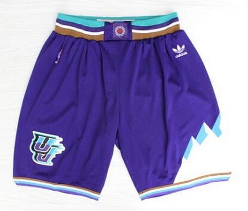 Utah Jazz Purple Throwback Swingman Shorts
