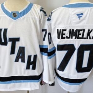 Utah Mammoth #70 Karel Vejmelka White Authentic Jersey