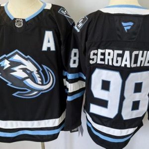 Utah Mammoth #98 Mikhail Sergachev Black Authentic Jersey
