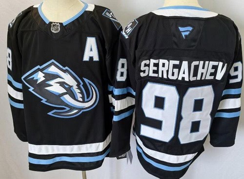Utah Mammoth #98 Mikhail Sergachev Black Authentic Jersey