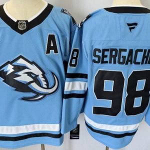 Utah Mammoth #98 Mikhail Sergachev Blue Authentic Jersey