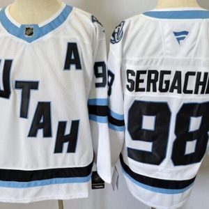 Utah Mammoth #98 Mikhail Sergachev White Authentic Jersey