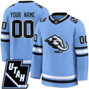 Utah Mammoth Customized Blue Fanatics Authentic Jersey
