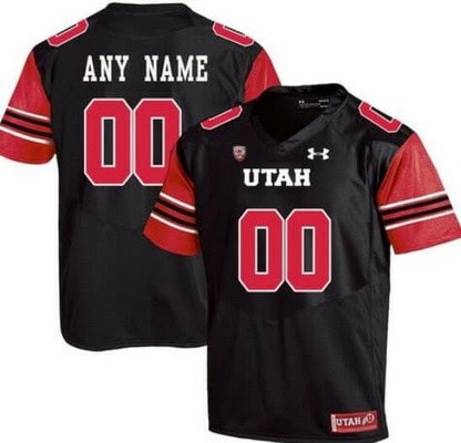 Utah Utes Customized Black College Football Jersey