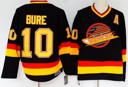 Vancouver Canucks #10 Pavel Bure Black Throwback Jersey