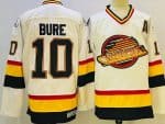 Vancouver Canucks #10 Pavel Bure White Yellow Throwback Jersey