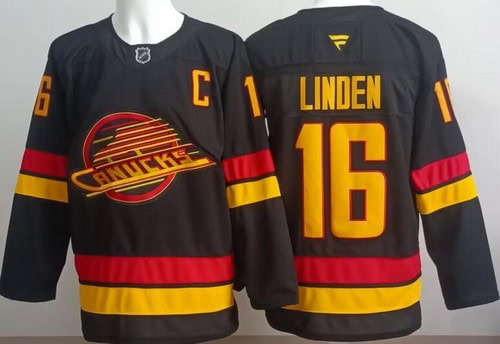Vancouver Canucks #16 Trevor Linden Black Alternate Authentic Jersey