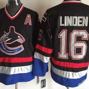 Vancouver Canucks #16 Trevor Linden Black Retro Jersey