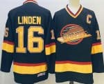 Vancouver Canucks #16 Trevor Linden Black Throwback Jersey