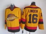 Vancouver Canucks #16 Trevor Linden Orange Throwback Jersey