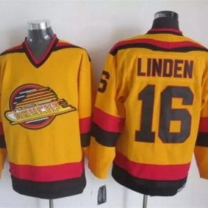 Vancouver Canucks #16 Trevor Linden Orange Throwback Jersey
