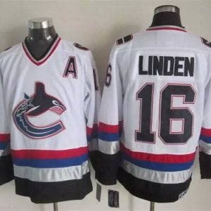 Vancouver Canucks #16 Trevor Linden White Throwback Jersey