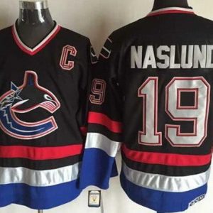 Vancouver Canucks #19 Markus Naslund Black Retro Jersey