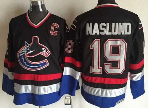 Vancouver Canucks #19 Markus Naslund Black Retro Jersey