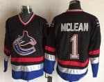 Vancouver Canucks #1 Kirk Mclean Black Retro Jersey