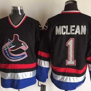 Vancouver Canucks #1 Kirk Mclean Black Retro Jersey
