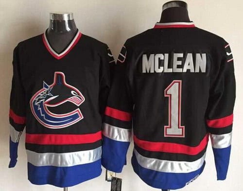 Vancouver Canucks #1 Kirk Mclean Black Retro Jersey