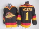 Vancouver Canucks #1 Kirk Mclean Black Throwback Jersey