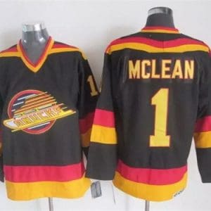 Vancouver Canucks #1 Kirk Mclean Black Throwback Jersey