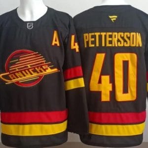 Vancouver Canucks #40 Elias Pettersson Black Alternate Authentic Jersey