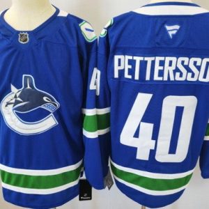 Vancouver Canucks #40 Elias Pettersson Blue Authentic Jersey