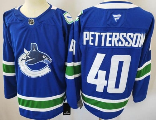 Vancouver Canucks #40 Elias Pettersson Blue Authentic Jersey