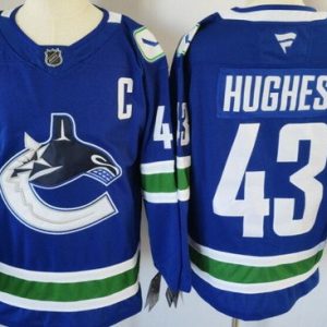 Vancouver Canucks #43 Quinn Hughes Blue Authentic Jersey