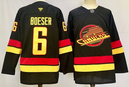 Vancouver Canucks #6 Brock Boeser Black Alternate Authentic Jersey
