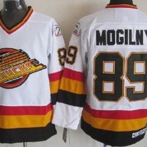 Vancouver Canucks #89 Alexander Mogilny White Throwback Jersey