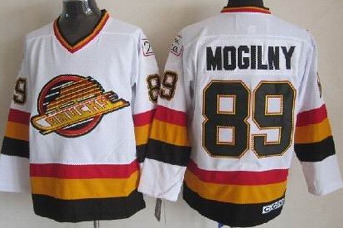 Vancouver Canucks #89 Alexander Mogilny White Throwback Jersey