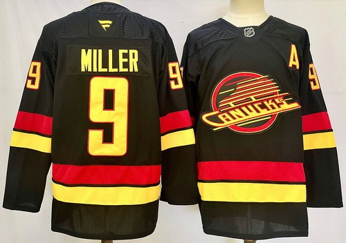 Vancouver Canucks #9 JT Miller Black Alternate Authentic Jersey
