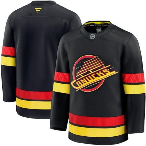 Vancouver Canucks Customized Black Fanatics Authentic Jersey