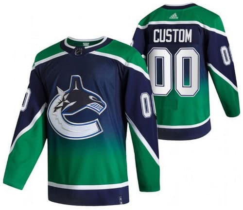 Vancouver Canucks Customized Blue 2021 Reverse Retro Authentic Jersey